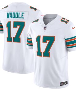 Men's Miami Dolphins Jaylen Waddle White Vapor F.U.S.E. Limited Jersey JS1353 nicesnker
