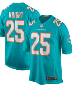 Men's Miami Dolphins Jaylen Wright Aqua Game Jersey JS2559 nicesnker