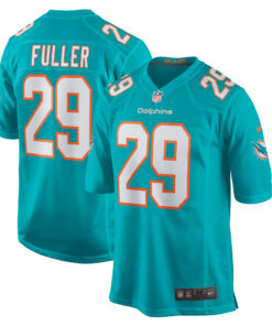 Men's Miami Dolphins Kendall Fuller Aqua Game Jersey JS6678 nicesnker