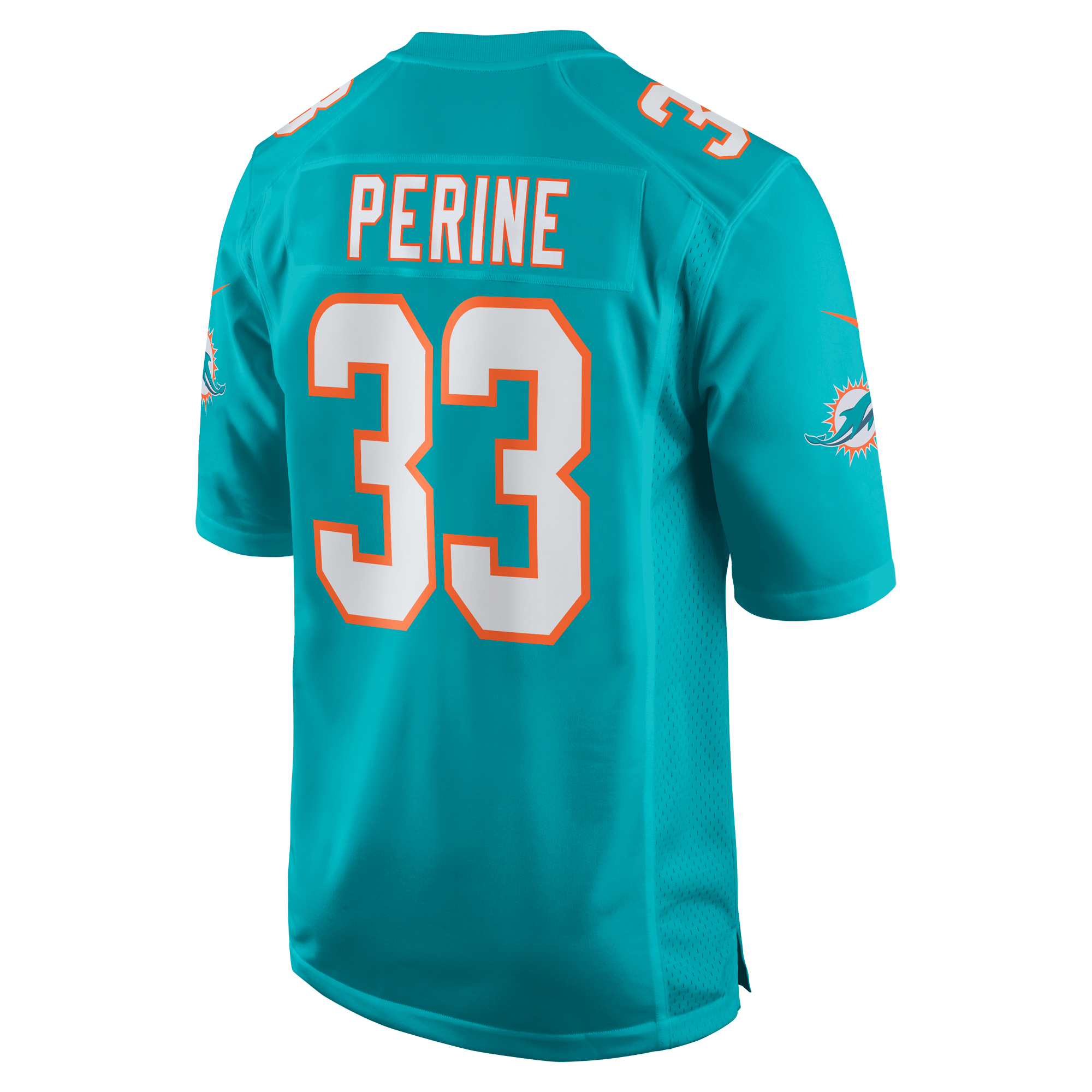 Men's Miami Dolphins Lamical Perine Aqua Home Game Player Jersey JS1284 nicesnker - Image 3
