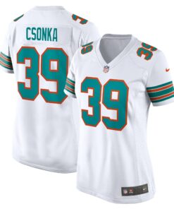 Men's Miami Dolphins Larry Csonka White Retired Player Jersey JS4976 nicesnker