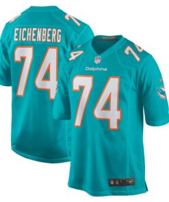 Men's Miami Dolphins Liam Eichenberg Aqua Game Jersey JS5427 nicesnker