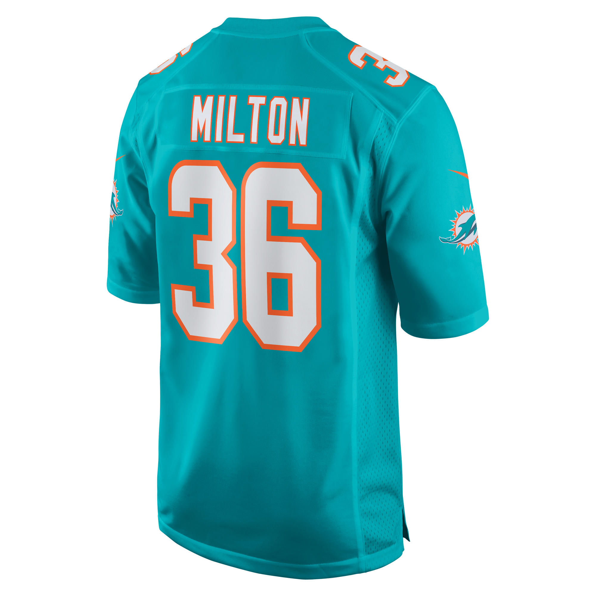 Men's Miami Dolphins Mark Milton Aqua Game Jersey JS5928 nicesnker - Image 3