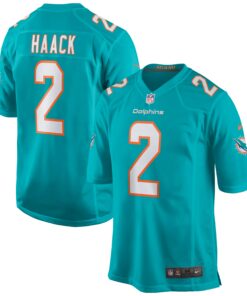 Men's Miami Dolphins Matt Haack Aqua Game Jersey JS5885 nicesnker