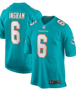Men's Miami Dolphins Melvin Ingram Aqua Home Game Player Jersey JS8703 nicesnker