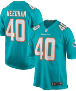 Men's Miami Dolphins Nik Needham Aqua Game Jersey JS1514 nicesnker