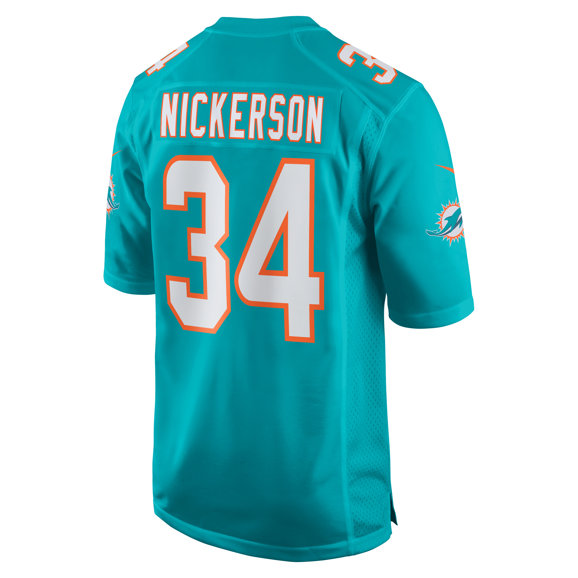 Men's Miami Dolphins Parry Nickerson Aqua Team Game Jersey JS5074 nicesnker - Image 3