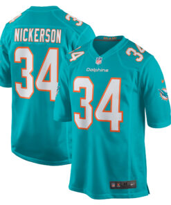 Men's Miami Dolphins Parry Nickerson Aqua Team Game Jersey JS5074 nicesnker