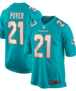 Men's Miami Dolphins Poyer Aqua Game Jersey JS7908 nicesnker