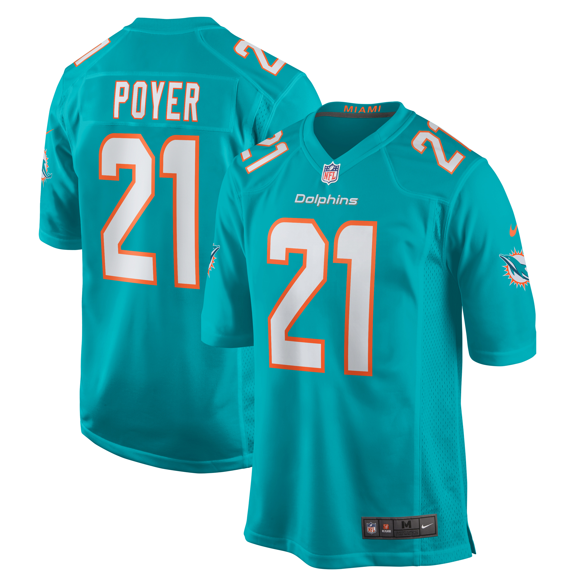 Men's Miami Dolphins Poyer Aqua Game Jersey JS7908 nicesnker