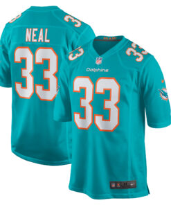Men's Miami Dolphins Siran Neal Aqua Game Jersey JS7845 nicesnker
