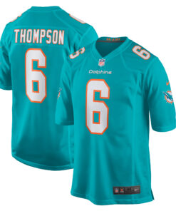 Men's Miami Dolphins Skylar Thompson Aqua Team Game Jersey JS8619 nicesnker