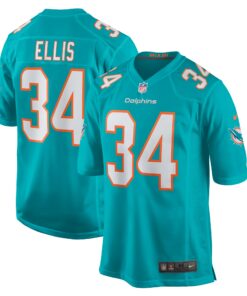 Men's Miami Dolphins Tino Ellis Aqua Home Game Player Jersey JS9759 nicesnker
