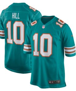 Men's Miami Dolphins Tyreek Hill Aqua Alternate Game Jersey JS9389 nicesnker
