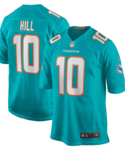 Men's Miami Dolphins Tyreek Hill Aqua Game Jersey JS1152 nicesnker