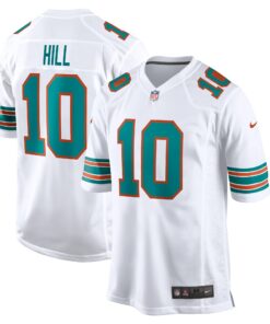 Men's Miami Dolphins Tyreek Hill White Alternate Game Jersey JS7611 nicesnker