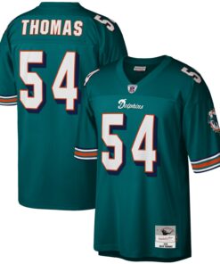 Men's Miami Dolphins Zach Thomas Mitchell & Ness Aqua Legacy Jersey JS4733 nicesnker