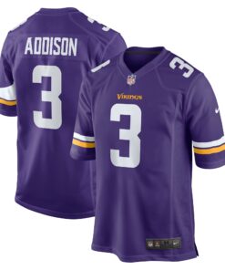 Men's Minnesota Vikings Addison Purple Game Jersey JS9155 nicesnker