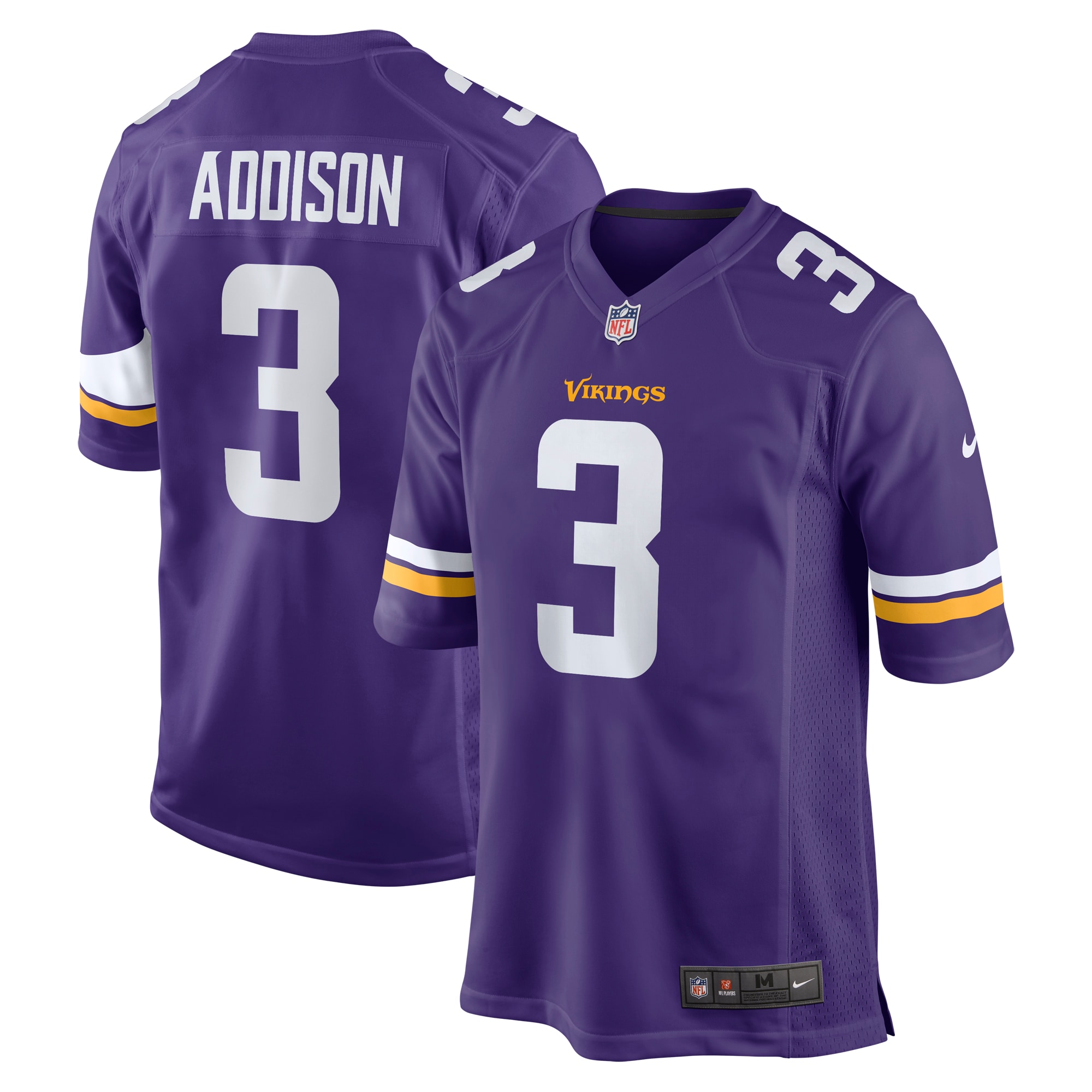Men's Minnesota Vikings Addison Purple Game Jersey JS9155 nicesnker