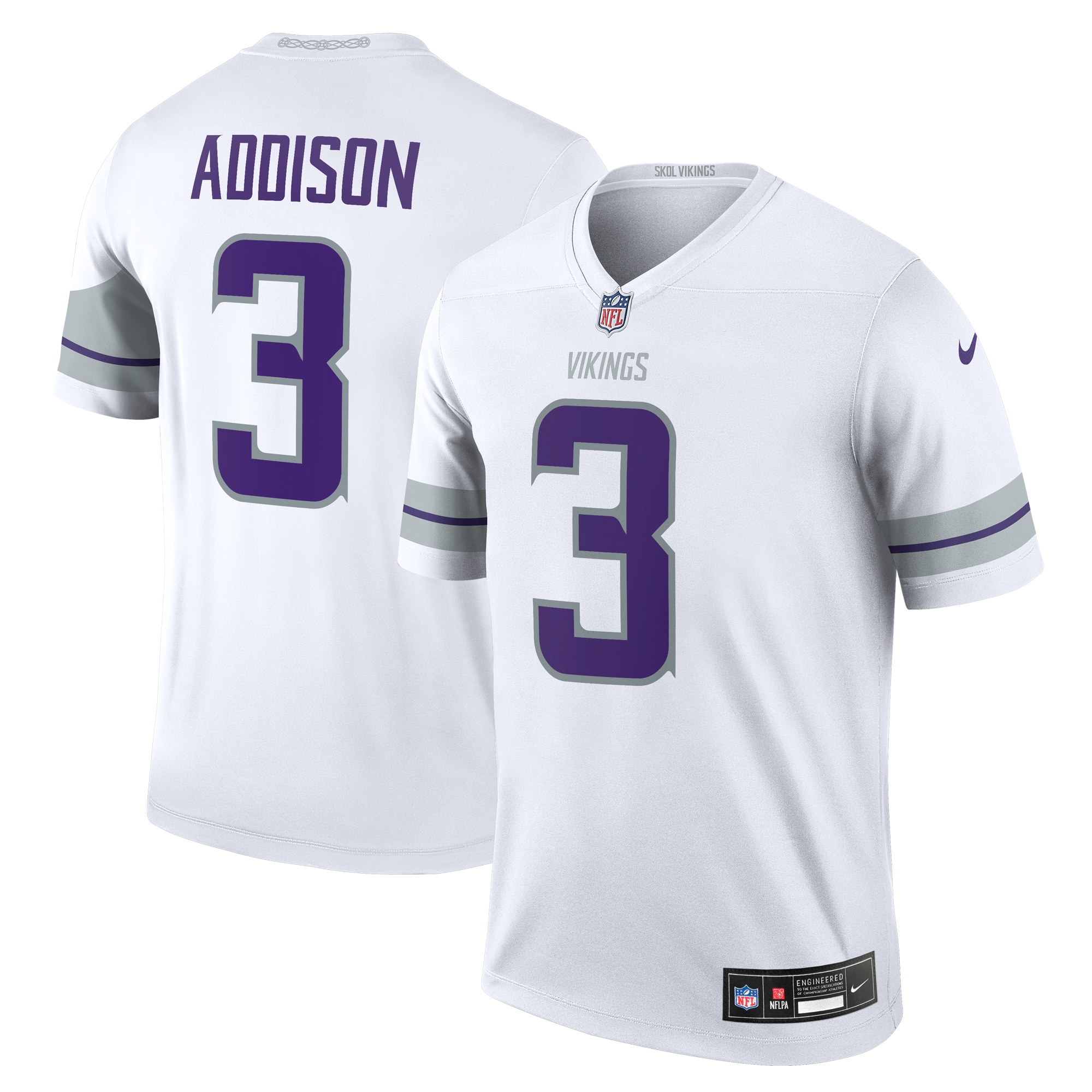 Men's Minnesota Vikings Addison White Alternate Legend Player Performance Top JS6846 nicesnker
