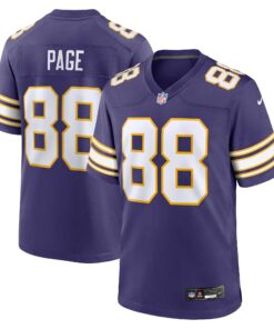 Men's Minnesota Vikings Alan Page Purple Classic Retired Player Jersey JS9863 nicesnker