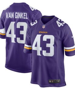 Men's Minnesota Vikings Andrew Van Ginkel Purple Team Game Jersey JS6571 nicesnker