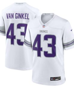 Men's Minnesota Vikings Andrew Van Ginkel White Alternate Game Jersey JS8786 nicesnker