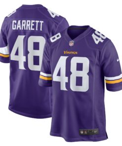 Men's Minnesota Vikings Chris Garrett Purple Home Game Player Jersey JS7568 nicesnker