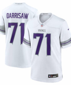 Men's Minnesota Vikings Christian Darrisaw White Alternate Game Jersey JS5452 nicesnker