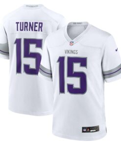 Men's Minnesota Vikings Dallas Turner White Alternate Game Player Jersey JS8034 nicesnker