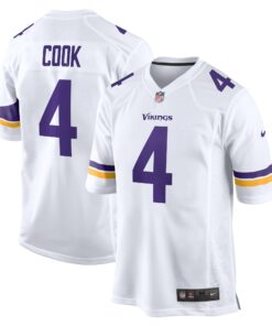 Men's Minnesota Vikings Dalvin Cook White Game Jersey JS7853 nicesnker