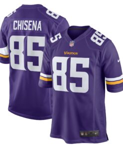 Men's Minnesota Vikings Dan Chisena Purple Game Jersey JS4006 nicesnker