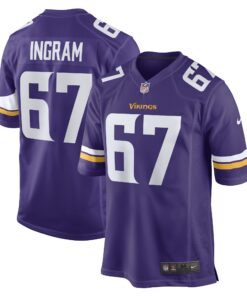 Men's Minnesota Vikings Ed Ingram Purple Game Player Jersey JS3089 nicesnker