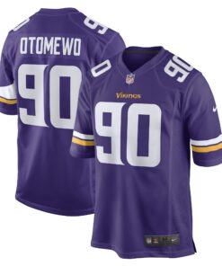 Men's Minnesota Vikings Esezi Otomewo Purple Game Player Jersey JS7306 nicesnker