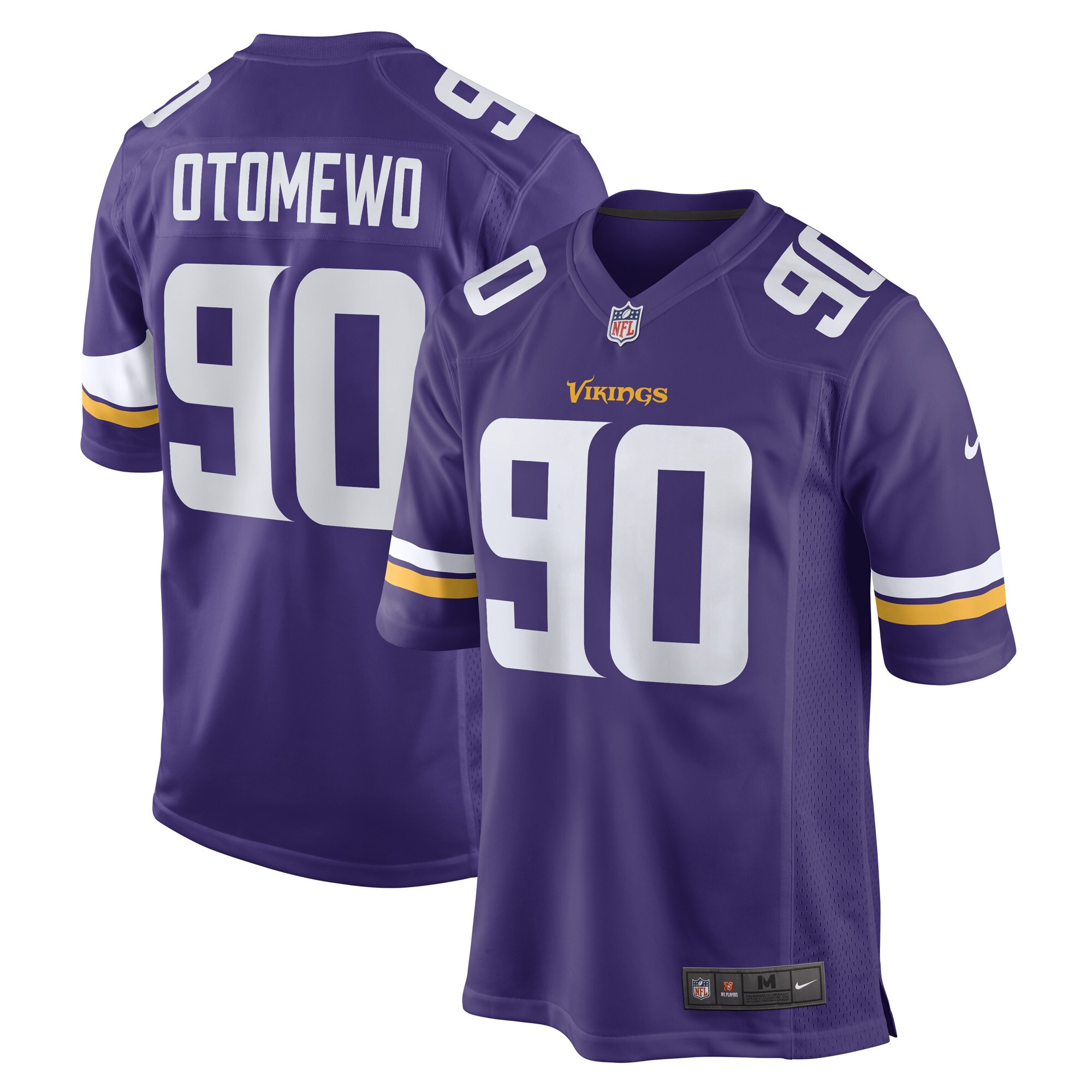 Men's Minnesota Vikings Esezi Otomewo Purple Game Player Jersey JS7306 nicesnker