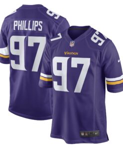 Men's Minnesota Vikings Harrison Phillips Purple Game Player Jersey JS2141 nicesnker