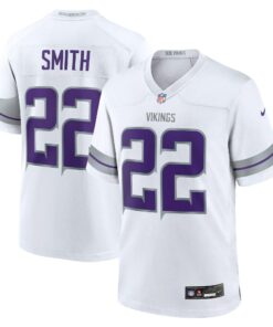 Men's Minnesota Vikings Harrison Smith White Alternate Game Jersey JS2614 nicesnker