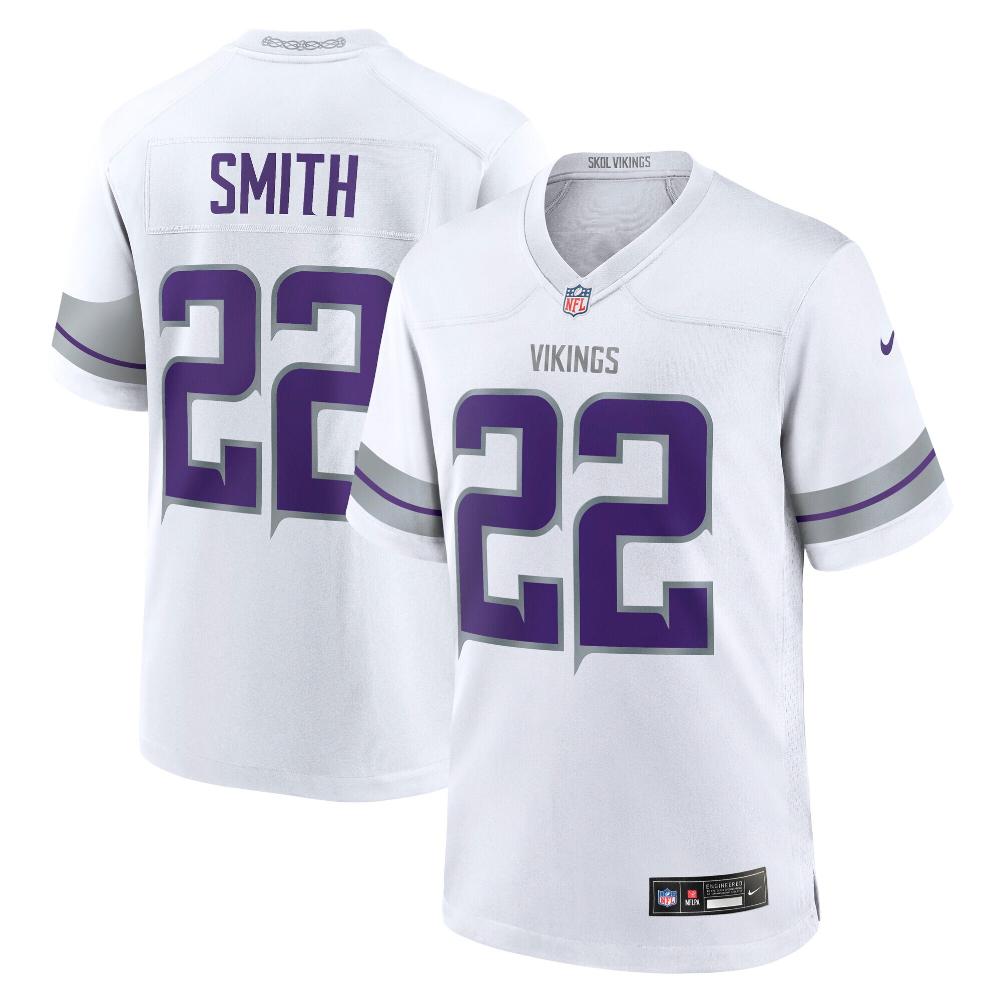 Men's Minnesota Vikings Harrison Smith White Alternate Game Jersey JS2614 nicesnker