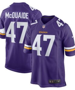 Men's Minnesota Vikings Jake McQuaide Purple Game Jersey JS5462 nicesnker