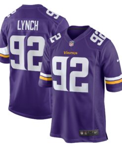 Men's Minnesota Vikings James Lynch Purple Game Player Jersey JS2761 nicesnker