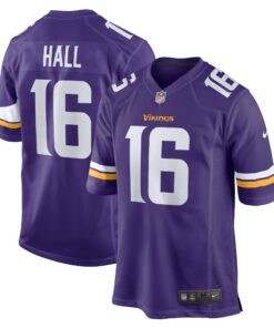 Men's Minnesota Vikings Jaren Hall Purple Game Jersey JS5250 nicesnker