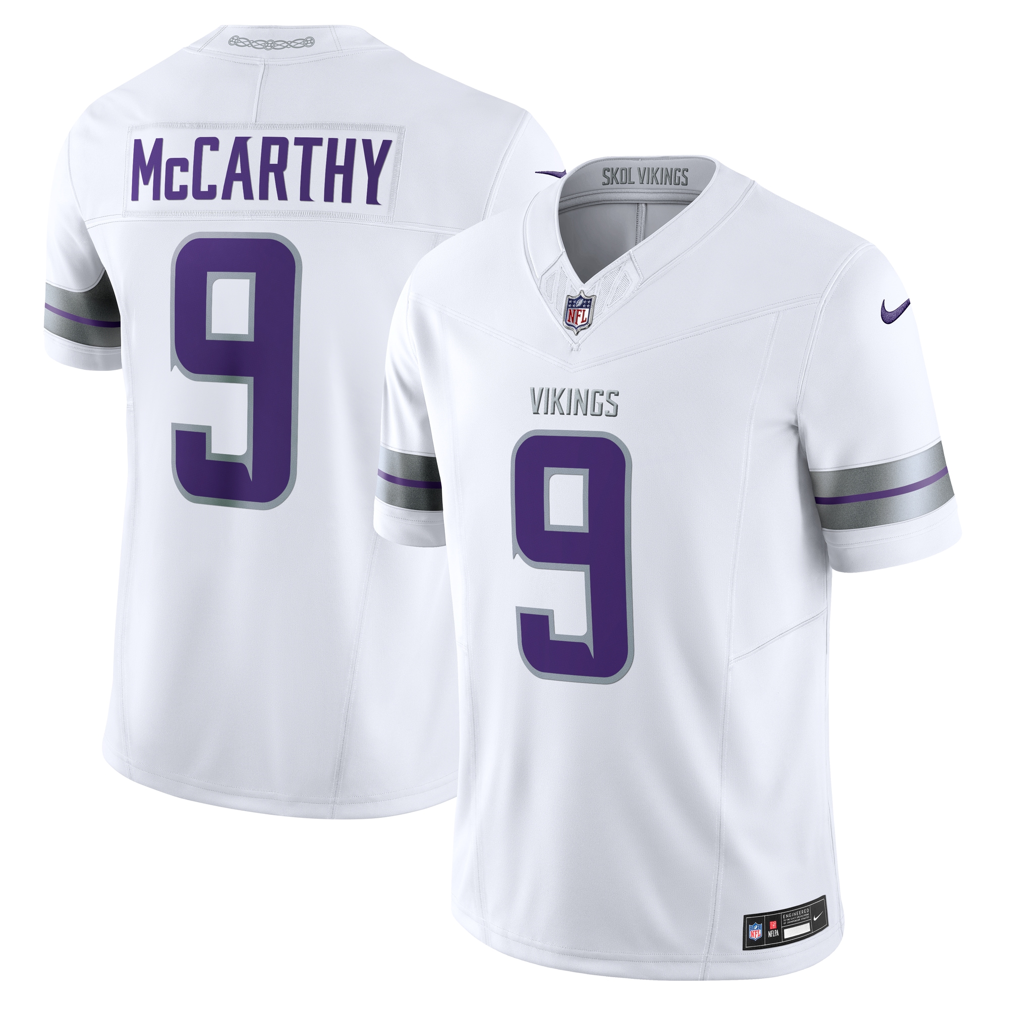 Men's Minnesota Vikings J.J. McCarthy White Vapor F.U.S.E. Limited Jersey JS6851 nicesnker