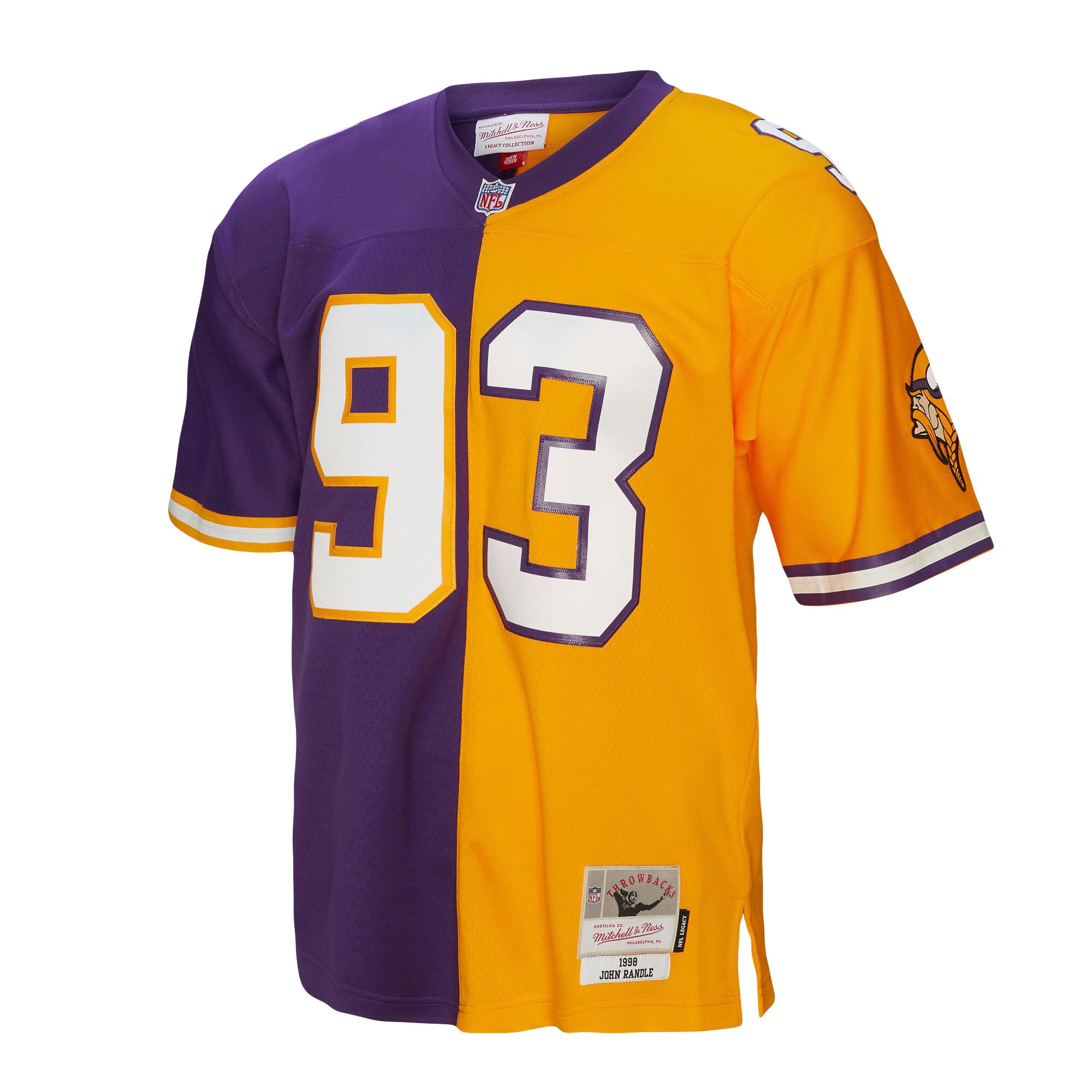 Men's Minnesota Vikings John Randle Mitchell & Ness Purple/Gold 1998 Split Legacy Jersey JS6068 nicesnker - Image 2