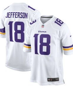 Men's Minnesota Vikings Justin Jefferson White Game Player Jersey JS9750 nicesnker