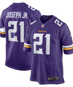 Men's Minnesota Vikings Kelvin Joseph Jr. Purple Team Game Jersey JS2064 nicesnker