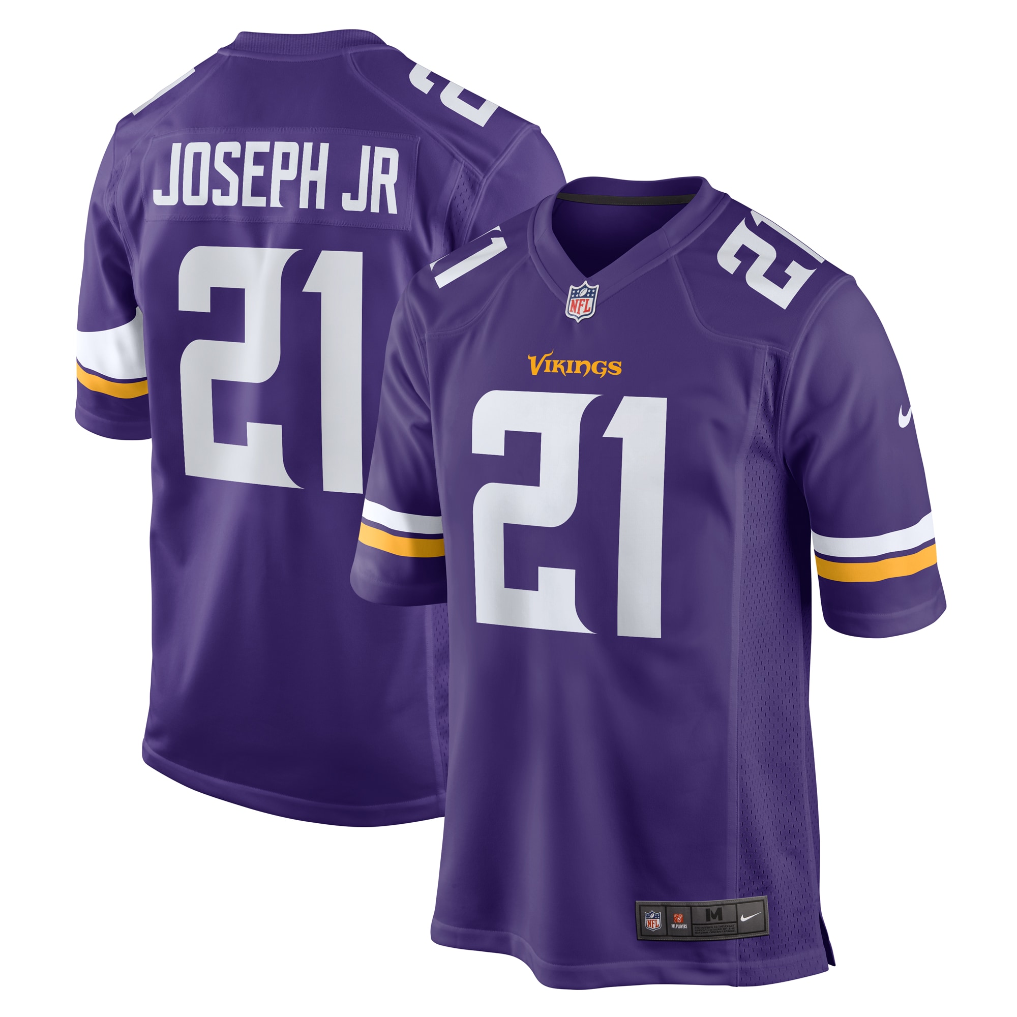 Men's Minnesota Vikings Kelvin Joseph Jr. Purple Team Game Jersey JS2064 nicesnker