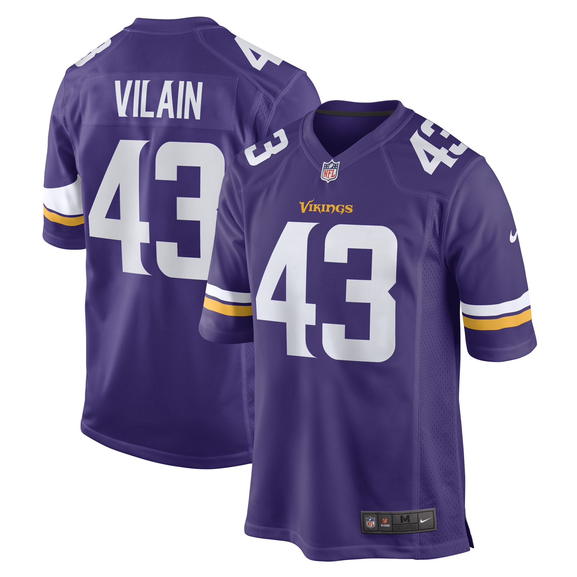 Men's Minnesota Vikings Luiji Vilain Purple Game Player Jersey JS1154 nicesnker
