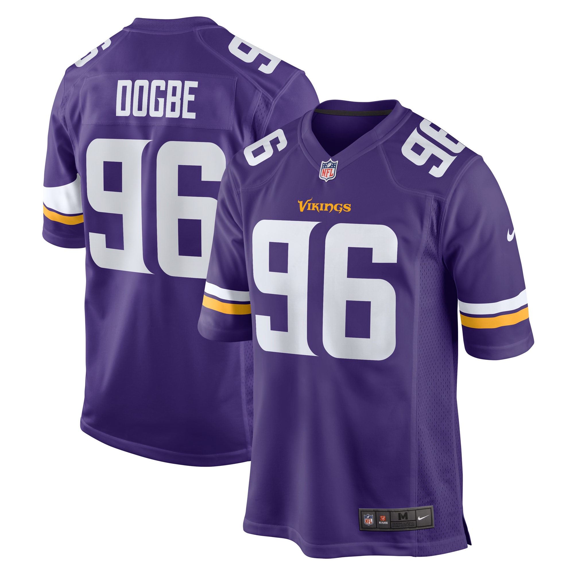 Men's Minnesota Vikings Michael Dogbe Purple Team Game Jersey JS9261 nicesnker