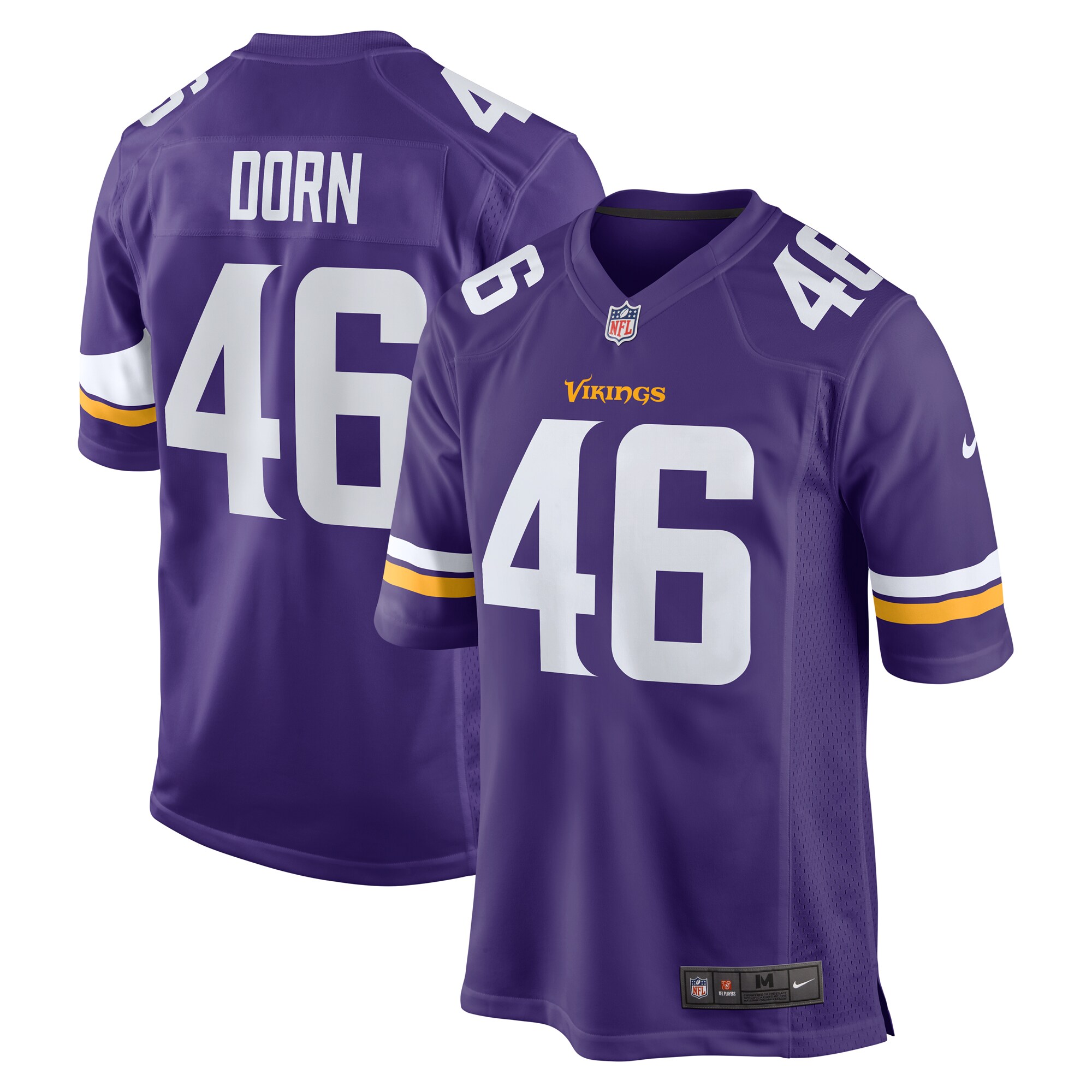Men's Minnesota Vikings Myles Dorn Purple Game Jersey JS4554 nicesnker