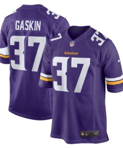 Men's Minnesota Vikings Myles Gaskin Purple Team Game Jersey JS2466 nicesnker